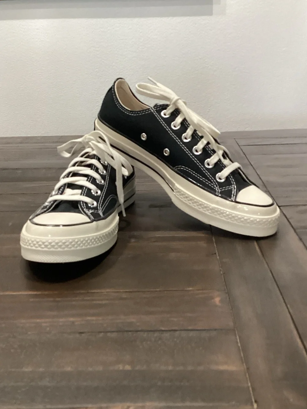 Converse Black‎ Canvas Low-Top Sneakers with White Accents